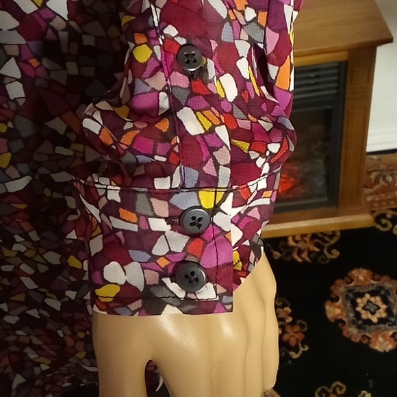 Colorful, Sheer Liz Claiborne Blouse, size medium - Picture 4 of 9